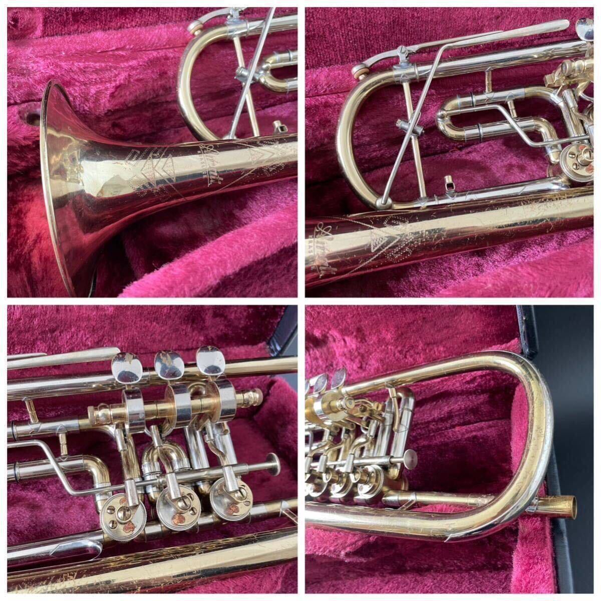 ◆★本日限定特価★調整済★Amati kraslice アマティ B♭トランペット trumpet ゴールド 12410 金管楽器 チェコ製 マウスピースとケース付の画像8