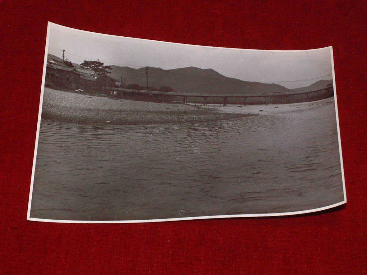古写真資料 姫路 飾磨 夢前川下流ヨリ廣栄橋ヲ望ム 昭和１２年の画像1