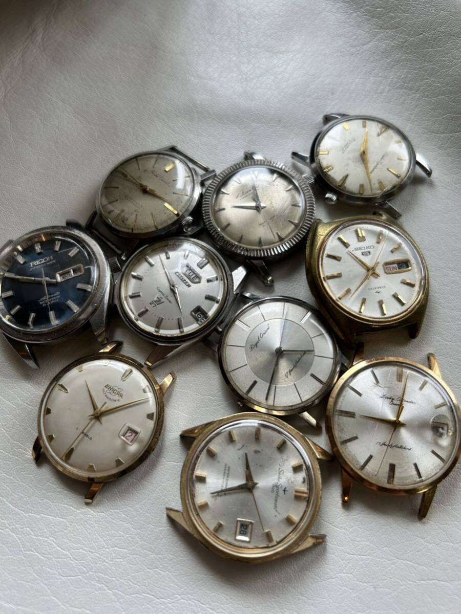 SEIKO CITIZEN オリエント リコー エニカ 機械式腕時計フェイス10個セットジャンクの画像9