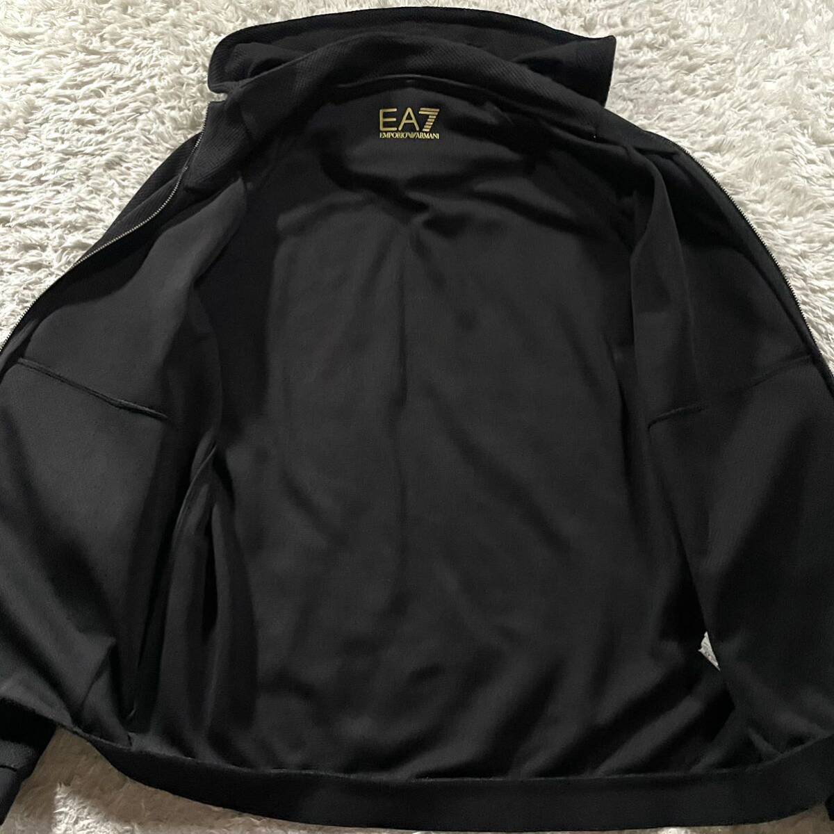  unused class /XL corresponding * Emporio Armani Zip Parker hood jacket EMPORIO ARMANI mesh manner ventilation * unevenness EA7 Gold Logo 