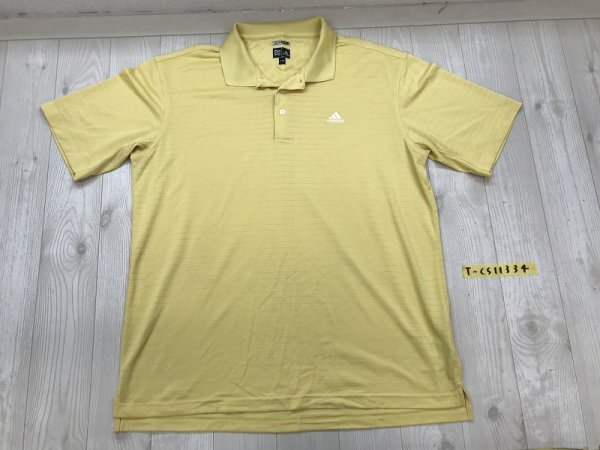 ADIDAS GOLF アディダス ゴルフ メンズ テーラーメイド ボーダー 半袖ポロシャツ 大きいサイズ XO 黄色_画像1