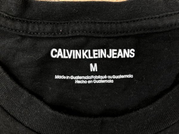 Calvin Klein カルバンクライン メンズ ロゴプリント 半袖Tシャツ コットン M 黒の画像2