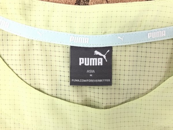 PUMA プーマ メンズ 透け チェック メッシュ 半袖Tシャツ M ライトグリーンの画像2