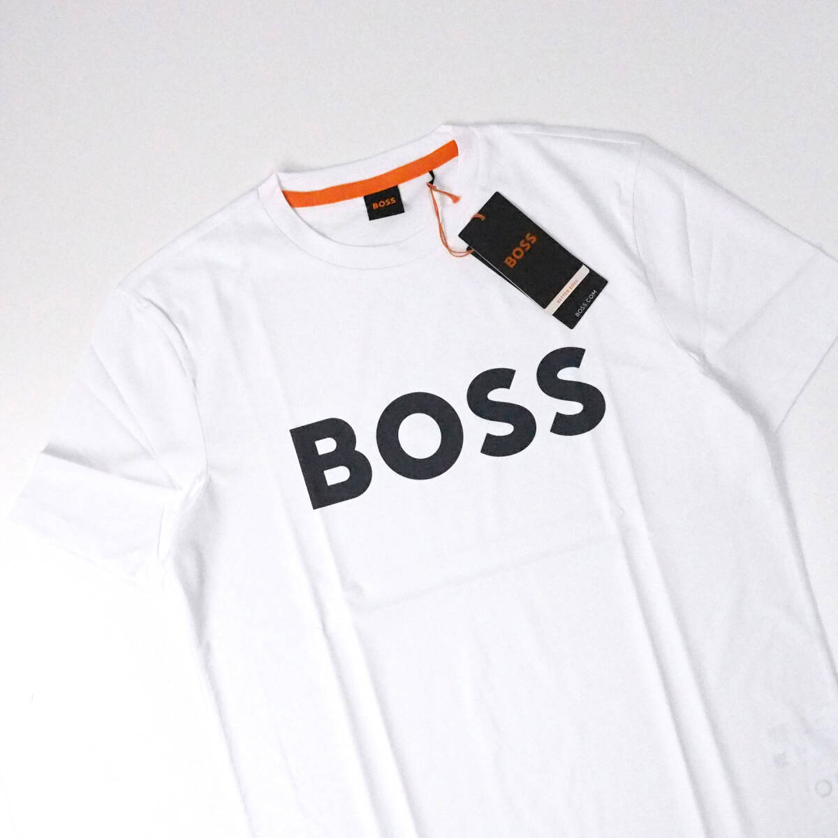 新品正規品 HUGO BOSS ヒューゴ ボス オレンジ メンズ 半袖 オーガニック コットン コントラストロゴ Tシャツ 大谷翔平 ホワイト 4XL(XXXL)の画像3