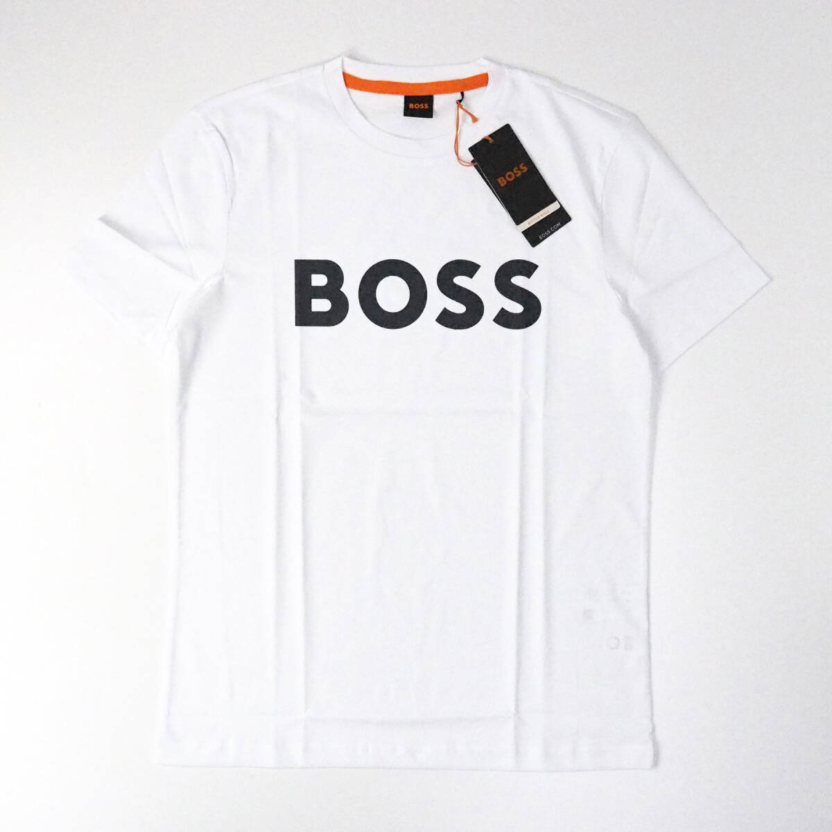 新品正規品 HUGO BOSS ヒューゴ ボス オレンジ メンズ 半袖 オーガニック コットン コントラストロゴ Tシャツ 大谷翔平 ホワイト Sの画像1