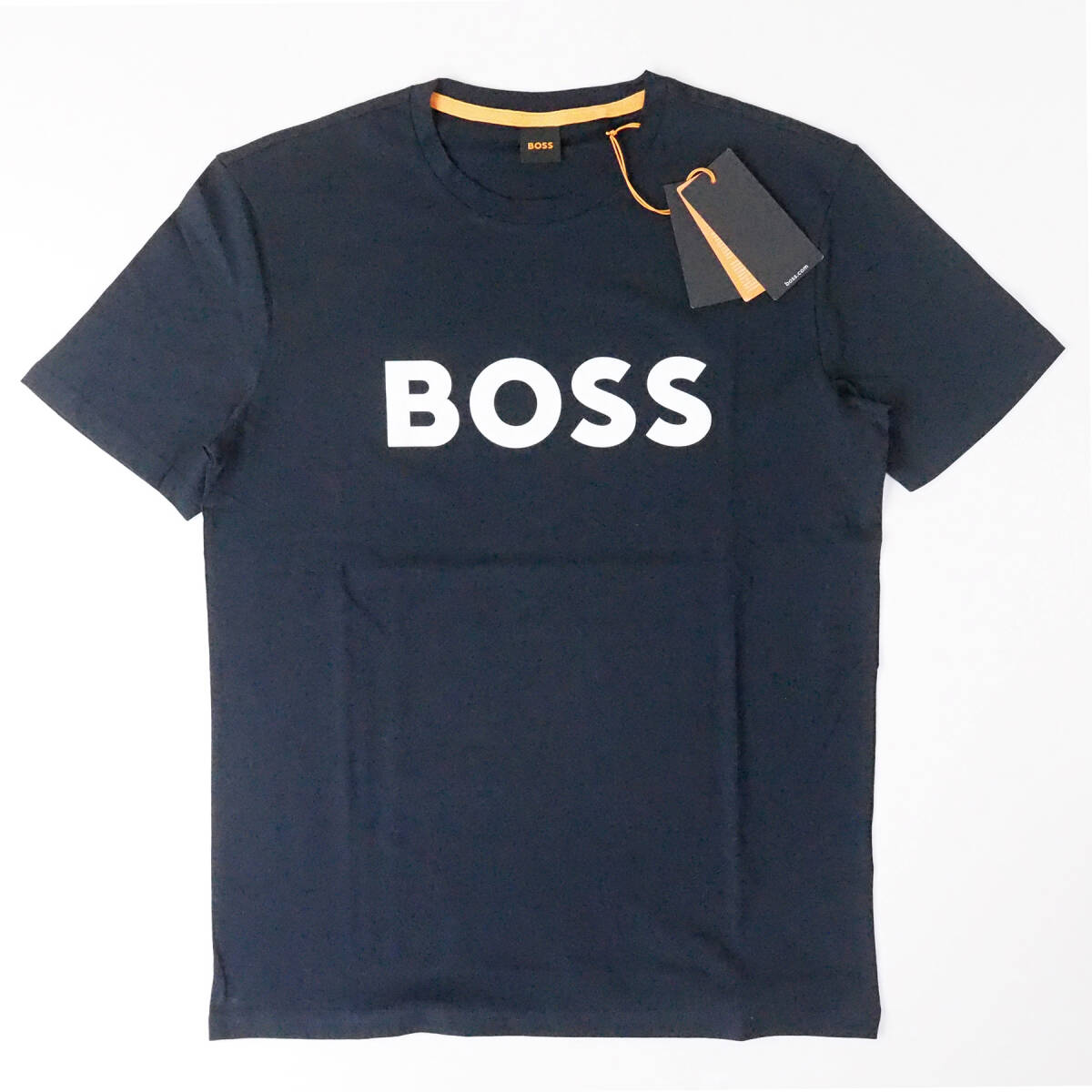 新品正規品 HUGO BOSS ヒューゴ ボス オレンジ メンズ 半袖 オーガニック コットン コントラストロゴ Tシャツ 大谷翔平 ネイビー XXLの画像1