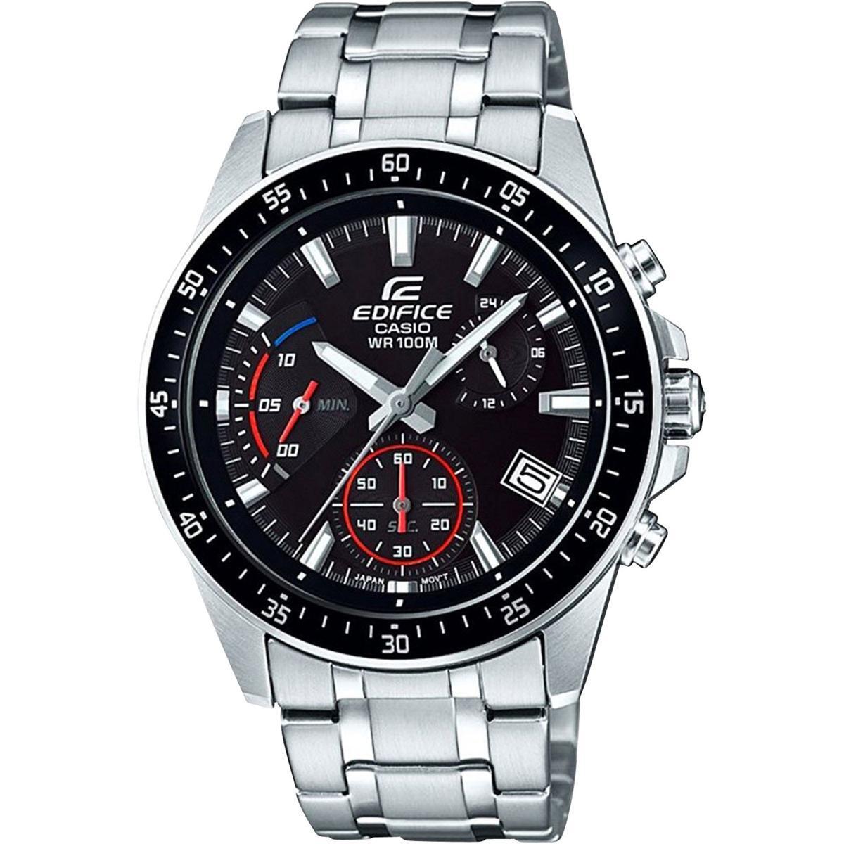 カシオEDIFICEエディフィス欧米モデル 精悍ブラック 100m防水 クロノグラフ 腕時計 新品 未使用 CASIO メンズの画像1