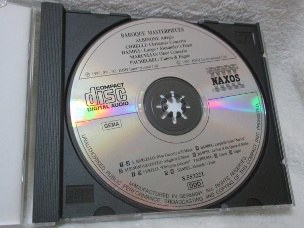 NAXOS// バロック・マスターピース【CD】コレッリ、ジャゾット、パッヘルベル、ヘンデル、マルチェッロの画像2