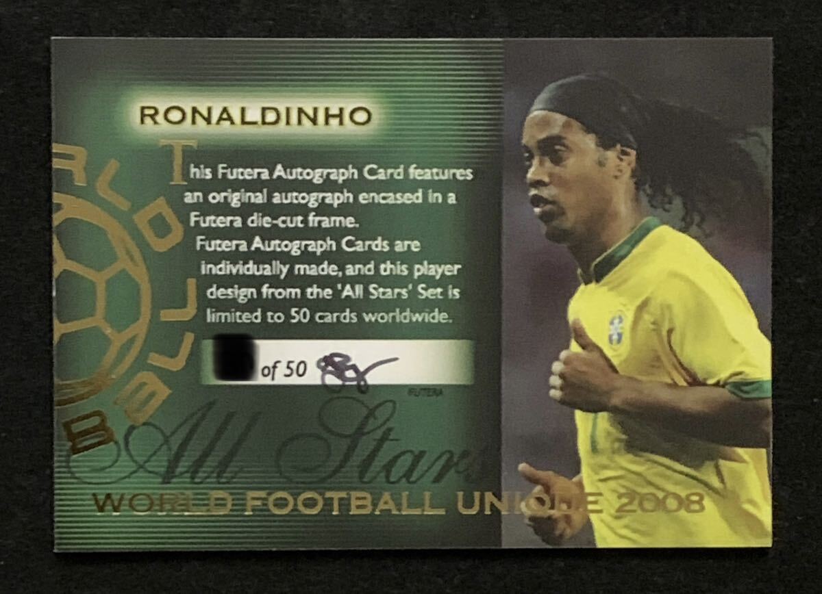 futera UNIQUE 2008 RONALDINHO ロナウジーニョ ブラジル代表 直筆サインカード の画像2