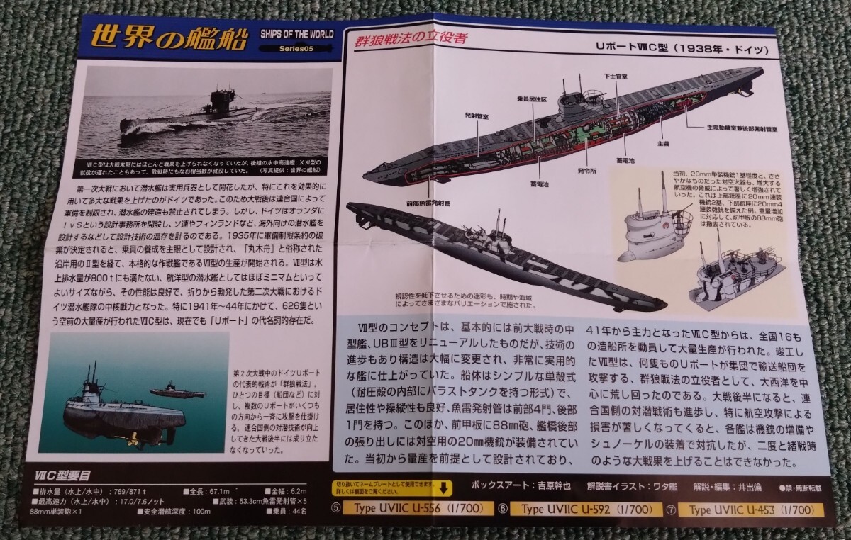 1/700 TAKARA タカラ / ピットロード 世界の艦船 05 ドイツ海軍 潜水艦 Uボート Ⅶ Ｃ型 1938年 未組立品 スカイウェーブシリーズ_画像7