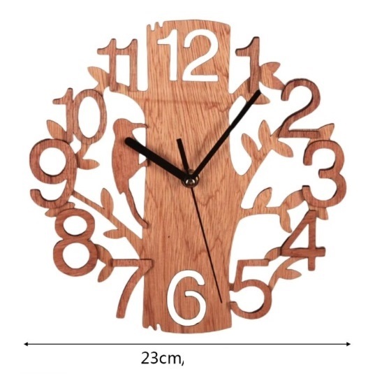 時計 鳥 掛け時計 壁掛け 木 自然 リビング ナチュラル 北欧  おしゃれ 静音 ウォールクロック 木製 オシャレ の画像4
