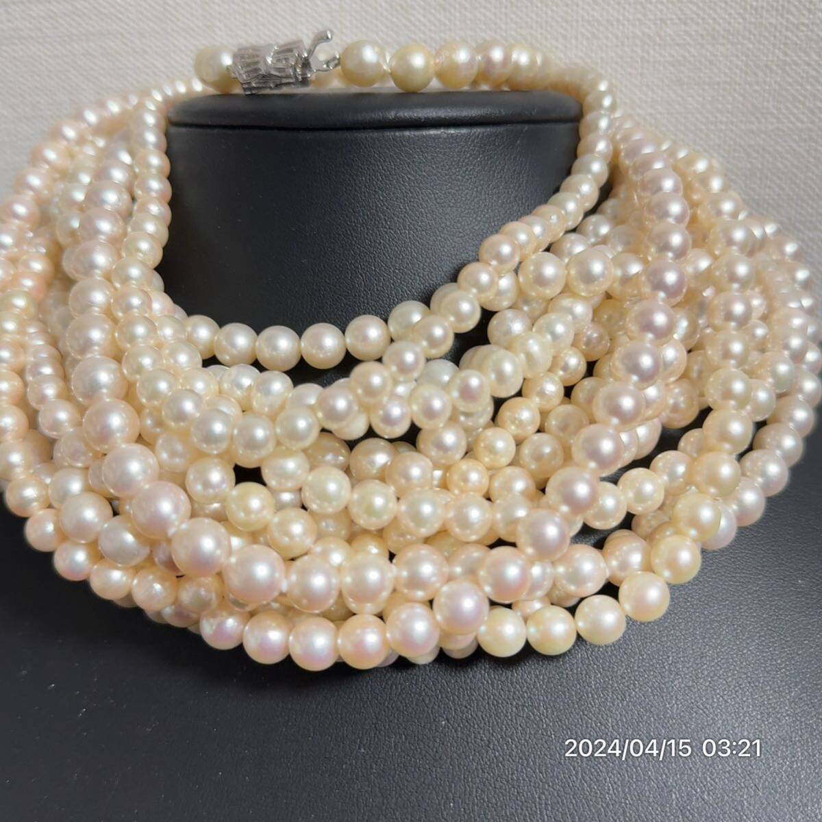 1000円〜 10 まとめ 美品 pearl パール 真珠 本真珠 ネックレス ブレスレット 15本セット 総重量約452g 送料無料 の画像2