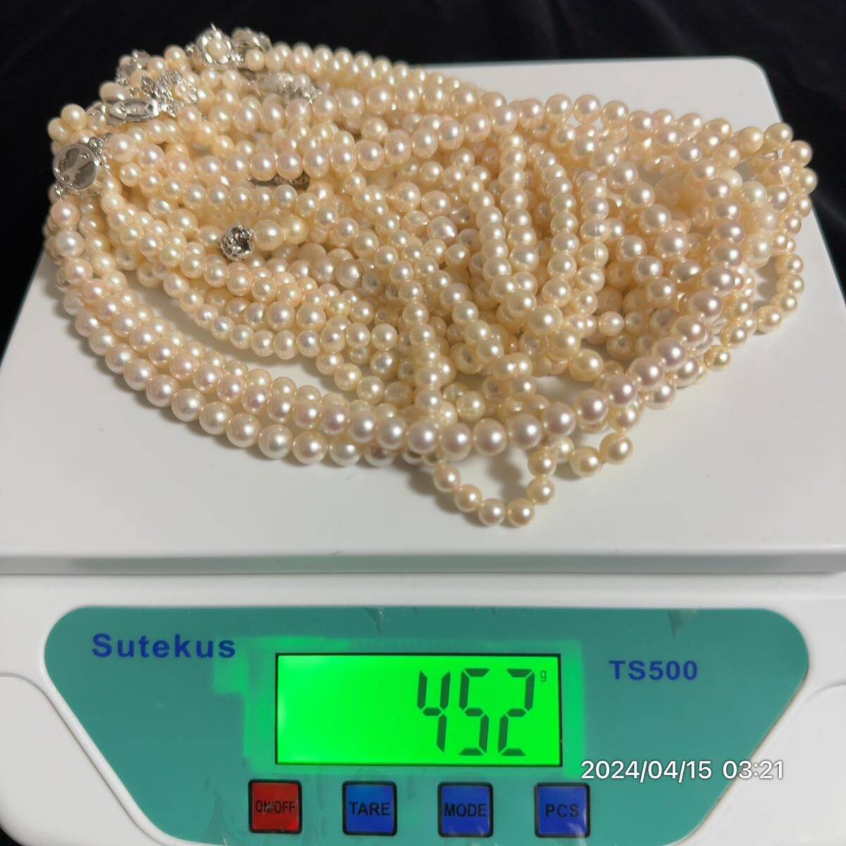 1000円〜 10 まとめ 美品 pearl パール 真珠 本真珠 ネックレス ブレスレット 15本セット 総重量約452g 送料無料 の画像9