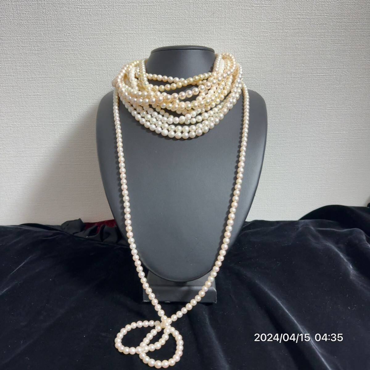 1000円〜 13まとめ 美品 pearl パール 真珠 本真珠 ネックレス 12本セット 総重量約403g 送料無料 の画像1