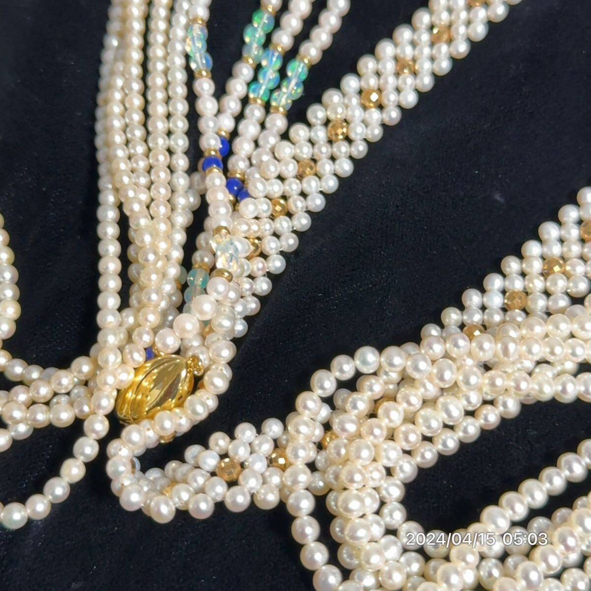 1000円〜 16まとめ 美品 pearl パール 真珠 本真珠 ベビーパール オパール ネックレス 4本セット 総重量約213g 送料無料 の画像4
