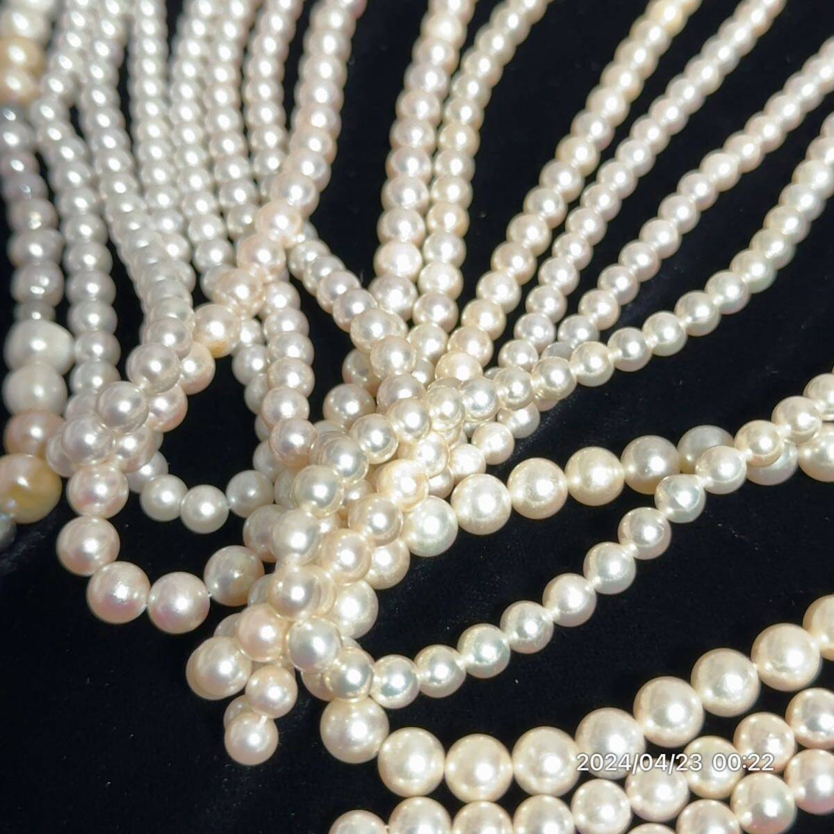 1000円〜 1 まとめ 美品 pearl パール 真珠 本真珠 バロック 8mm以上多数 ネックレス 13本セット 総重量約523g 送料無料 の画像6