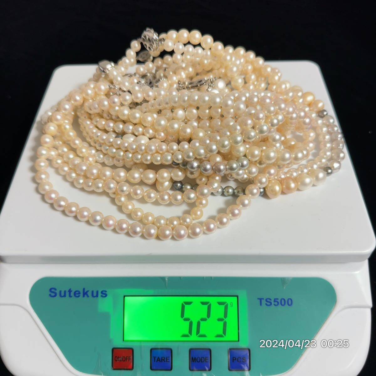 1000円〜 1 まとめ 美品 pearl パール 真珠 本真珠 バロック 8mm以上多数 ネックレス 13本セット 総重量約523g 送料無料 の画像10