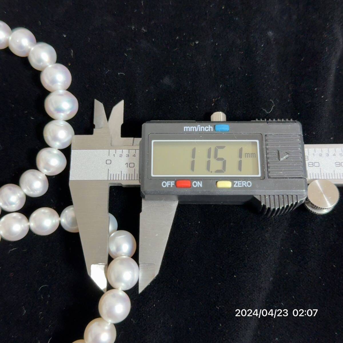 1000円〜 9 まとめ 美品 希少 大玉 10mm-12mm以上 pearl パール 本真珠 ネックレス 3本セット 総重量約195g 送料無料 の画像7