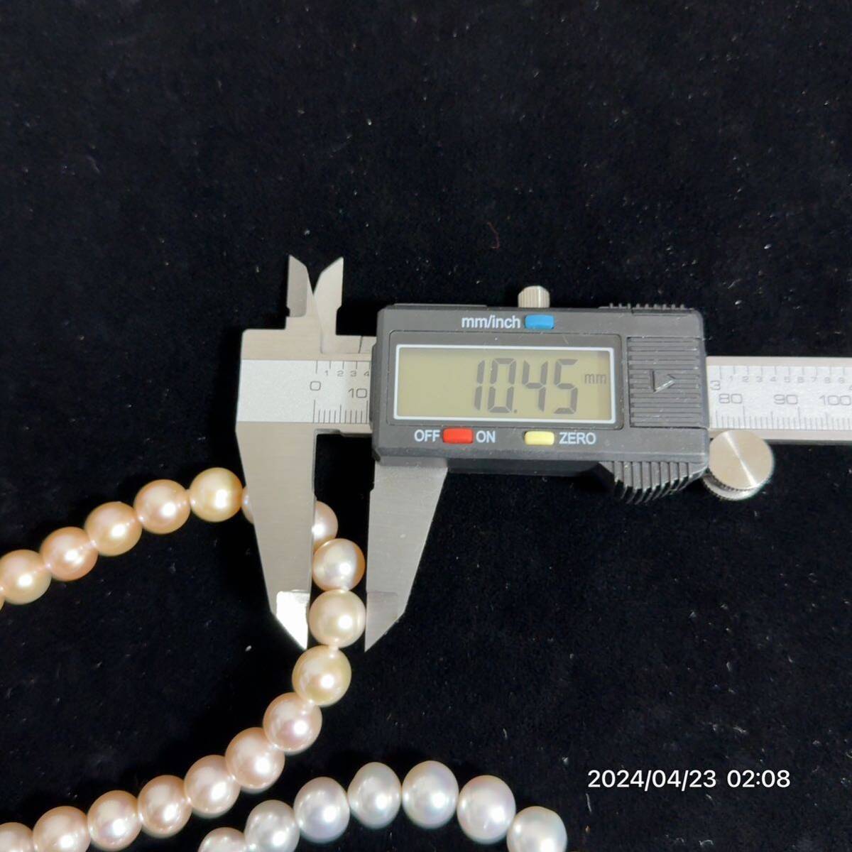 1000円〜 9 まとめ 美品 希少 大玉 10mm-12mm以上 pearl パール 本真珠 ネックレス 3本セット 総重量約195g 送料無料 の画像8