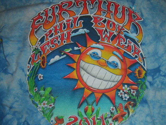 *FURTHUR (Phil Lesh Bob Weir) решетка полный dead / 2011 summer Tour футболка Thai большой / L( полный размер ширина плеча 53cm ширина 57cm длина одежды 75cm) *