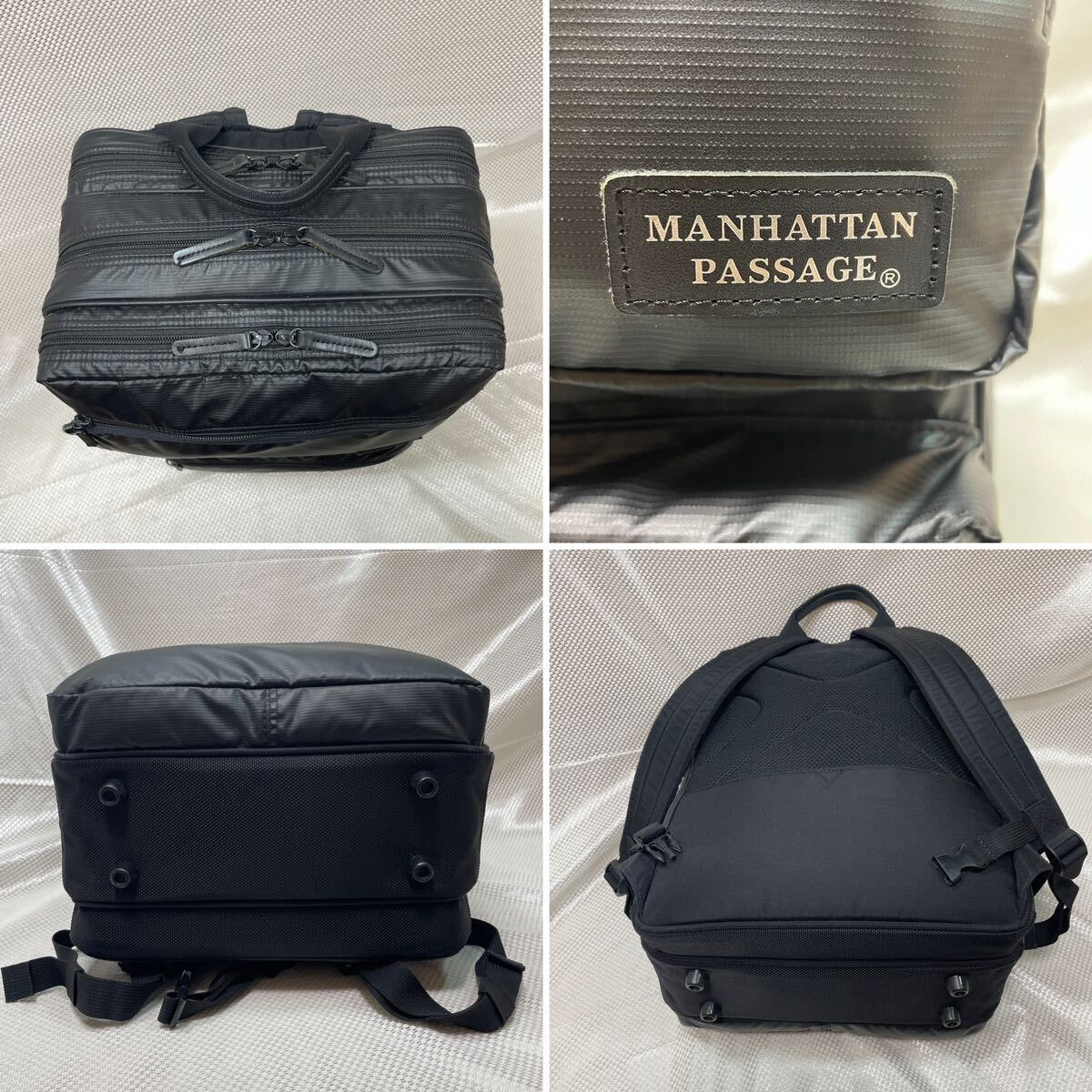 【良品】MANHATTAN PASSAGE ♯3250B ☆マンハッタンパッセージ B4対応 大型2層式ビジネスリュック☆軽量 撥水☆TUMIより断然軽い！☆の画像6