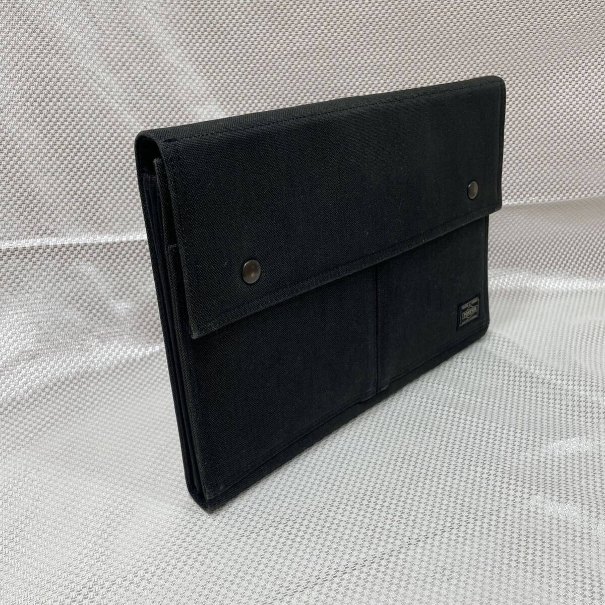 【美品】吉田カバン PORTER SMOKY ドキュメントケース☆ポーター スモーキー クラッチバッグ/iPad タブレット PC収納ケース☆A4書類 収納☆