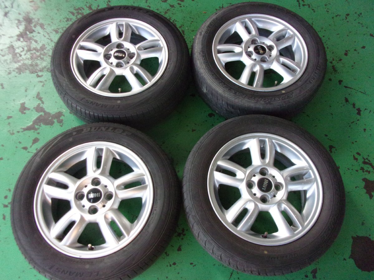 送料無料【MINI】ミニ[純正]アルミ☆5.5J×15インチ +45 PCD100-4穴☆DUNLOP 175/65R15☆4本[輸入]R56 R55 R53 R52 R50の画像1