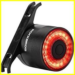 ROCKBROS 自転車 テールライト 自動点灯 スマートブレーキ警告 オートライト リアライト USB充電式 高輝度 アルミ合金 IPX6防水_画像1