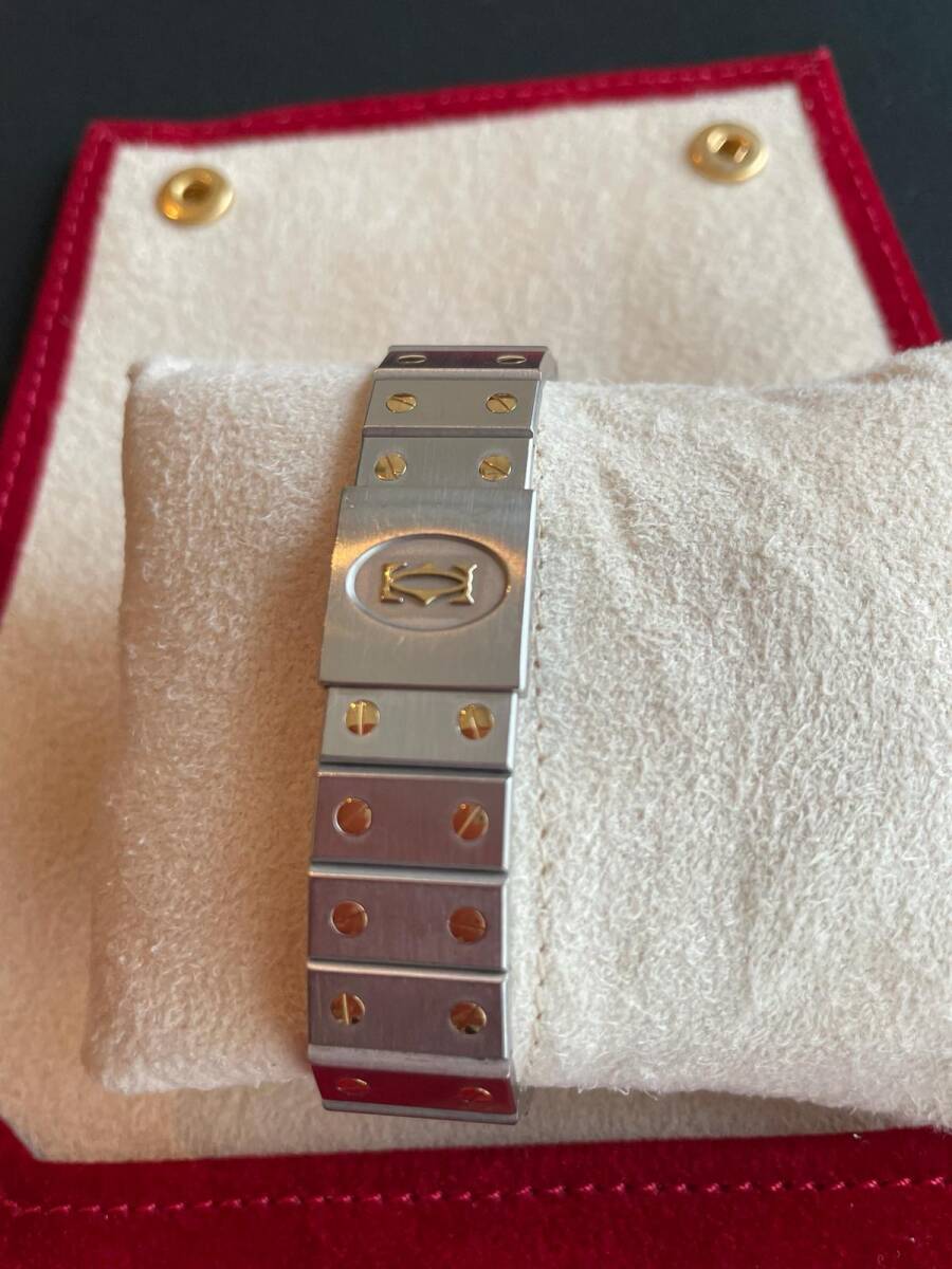 カルティエ Cartier サントスオクタゴンLM コンビ 腕時計 デイト アイボリー クォーツ Santos octagon の画像4