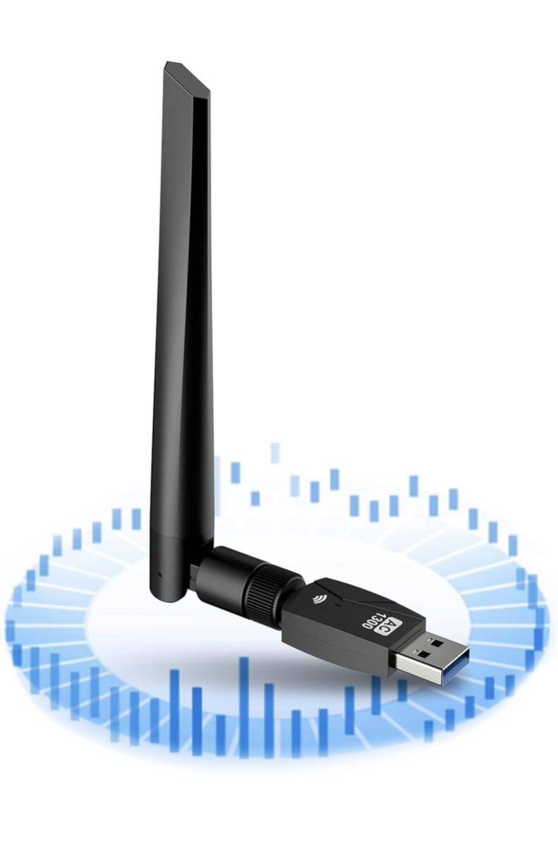 wifi usb 1300Mbps USB3.0 無線lan 子機 2.4G/5G デュアルバンド 5dBi超高速通信 wifi 子機 360°回転アンテナ