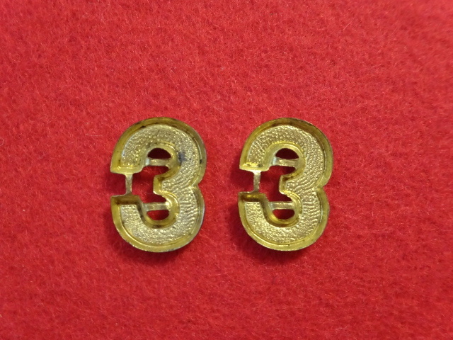 [実物]陸軍98式連隊番号3縫付式2個1組（デッドストック品）大日本帝国陸軍連隊番号の画像4