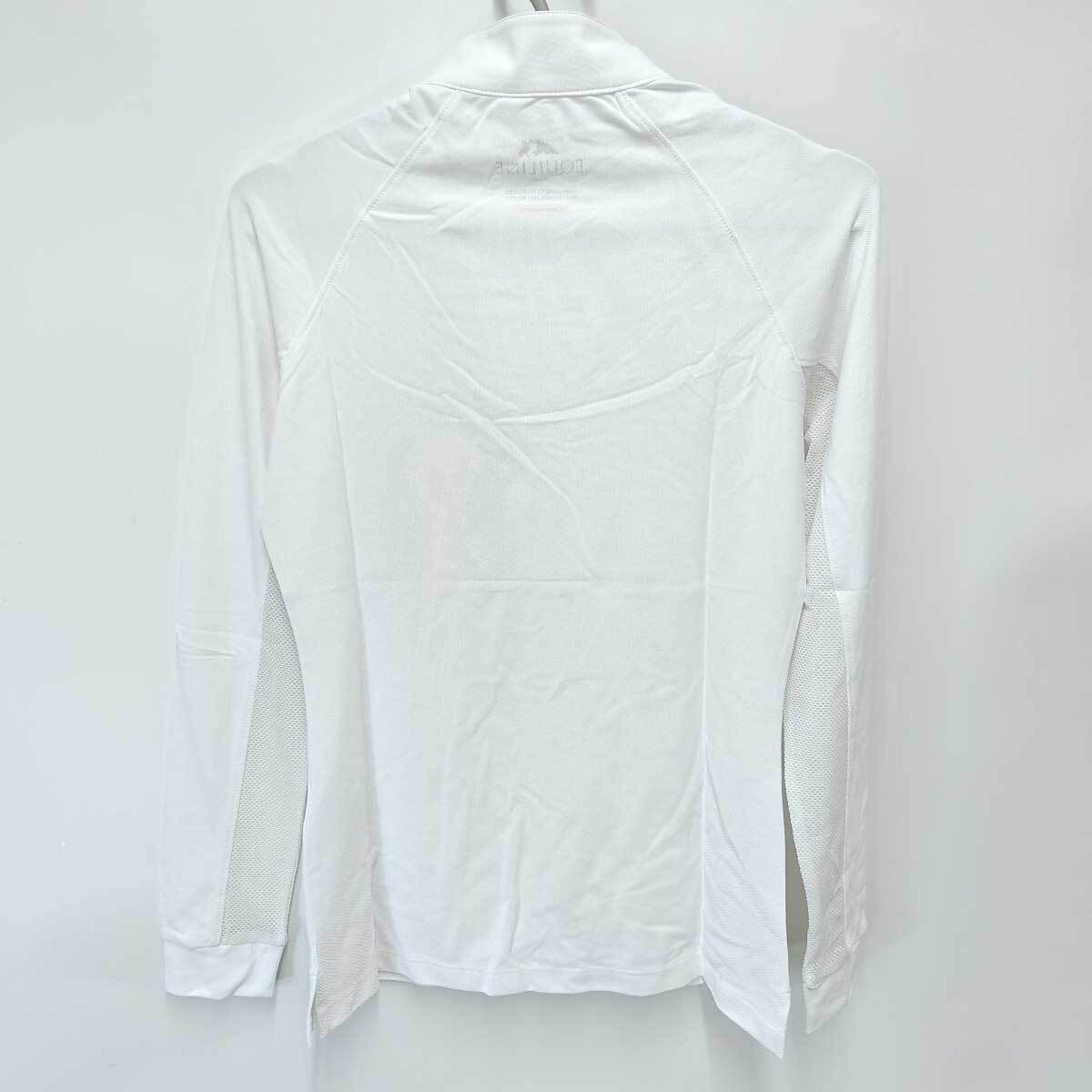 [ used ]eki line POLO ANTIUV L/S AMALIA half Zip long sleeve stretch shirt EQUILINE S white lady's 