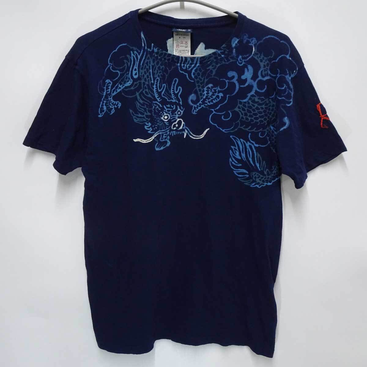 【中古】ラルフローレン 半袖 Tシャツ 龍 ドラゴン カットソー M ネイビー KK-RL-GM3855 メンズ RALPH LAUREN トップスの画像1