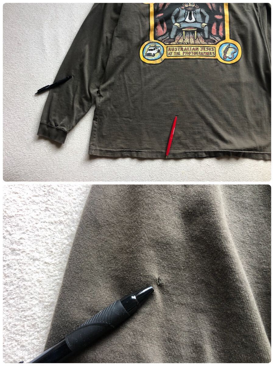 送料520円 90s mambo マンボ ジーザス tシャツ オールドサーフ オーストラリア製 ロンT ロングスリーブ Tシャツ XL スケーター の画像10