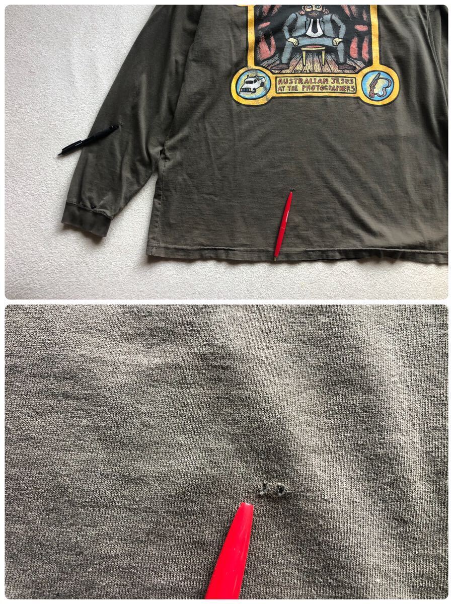 送料520円 90s mambo マンボ ジーザス tシャツ オールドサーフ オーストラリア製 ロンT ロングスリーブ Tシャツ XL スケーター の画像9