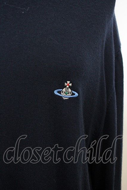 Vivienne Westwood MAN オーブ刺繍ニットトップス ヴィヴィアンウエストウッド XL ネイビー 【中古】 O-23-11-26-020-to-YM-ZY_画像2