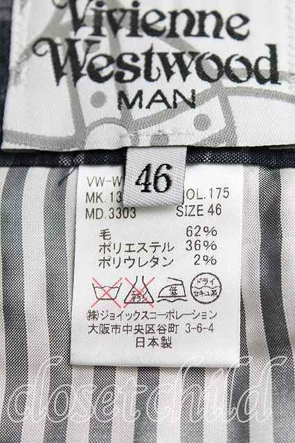 【USED】Vivienne Westwood MAN チェックパンツ ヴィヴィアンウエストウッド ビビアン 46 灰 H-23-12-03-040-pa-IN-ZH_画像4