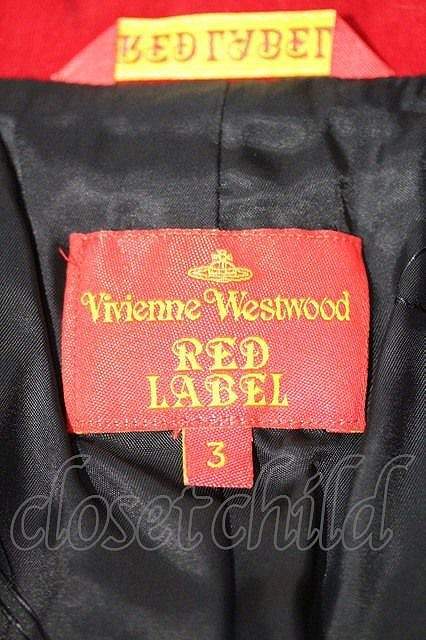 【USED】Vivienne Westwood /別珍ラブジャケット ヴィヴィアンウエストウッド ビビアン3 赤X黒 I-24-02-17-010-jc-HD-ZI_画像3