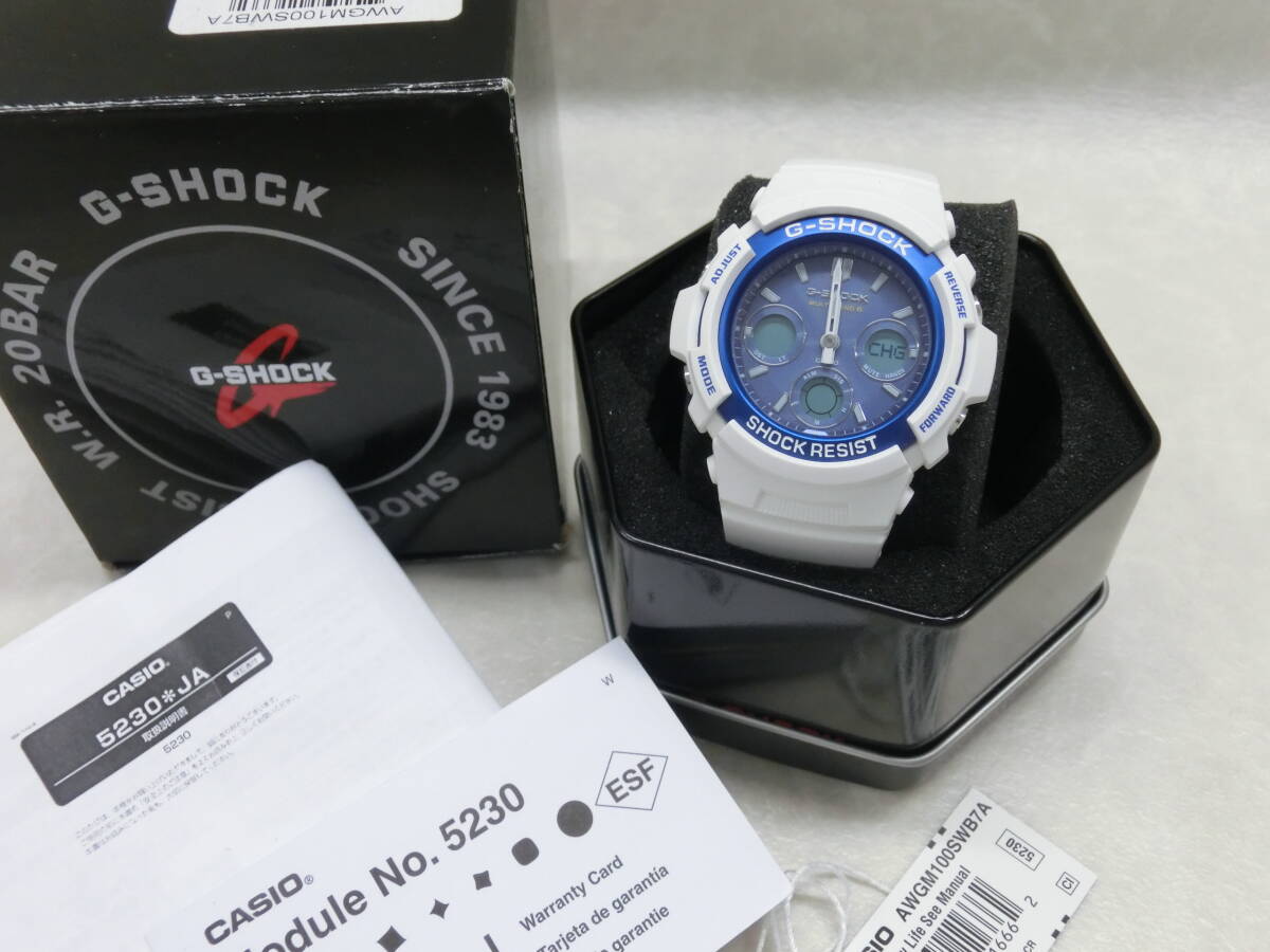 #28801 CASIO G-SHOCK AWG-M100SWB-7A 電波ソーラー腕時計 ジャンク品の画像1