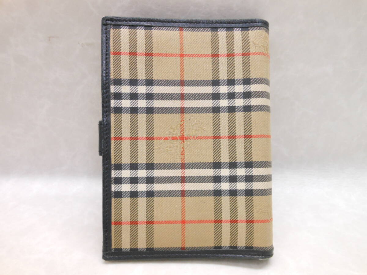 #30190 BURBERRY バーバリー ノバチェック柄 ミニ システム手帳 ベージュ×ブラック 手帳カバー 6穴式 箱付 スタンダードシリーズの画像3