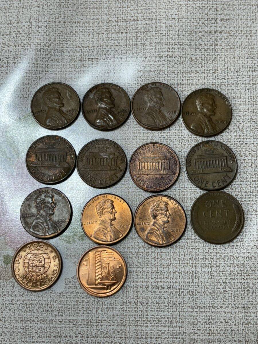 アメリカ  1944年〜2003年1セント硬貨（ラッキーペニー）12枚の画像1