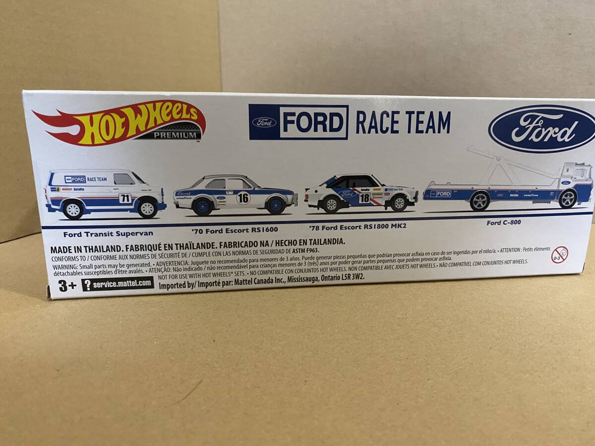 フォード FORD RACE TEAM　ESCORTエスコート RS1600 RS1800マーク2 C-800 SUPERVAN HOTWHEELS PREMIUM　未開封 ４台セット_画像6