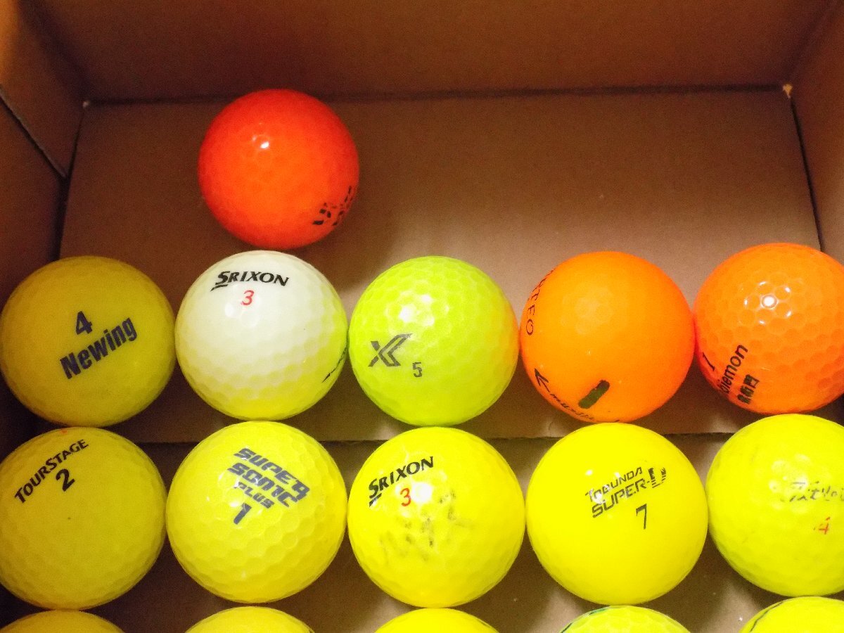 カラーボール ロストボール ブランドMIX 40個 イエローボール ゴルフボール ブリジストン タイトリスト スリクソン キャロウェイの画像4
