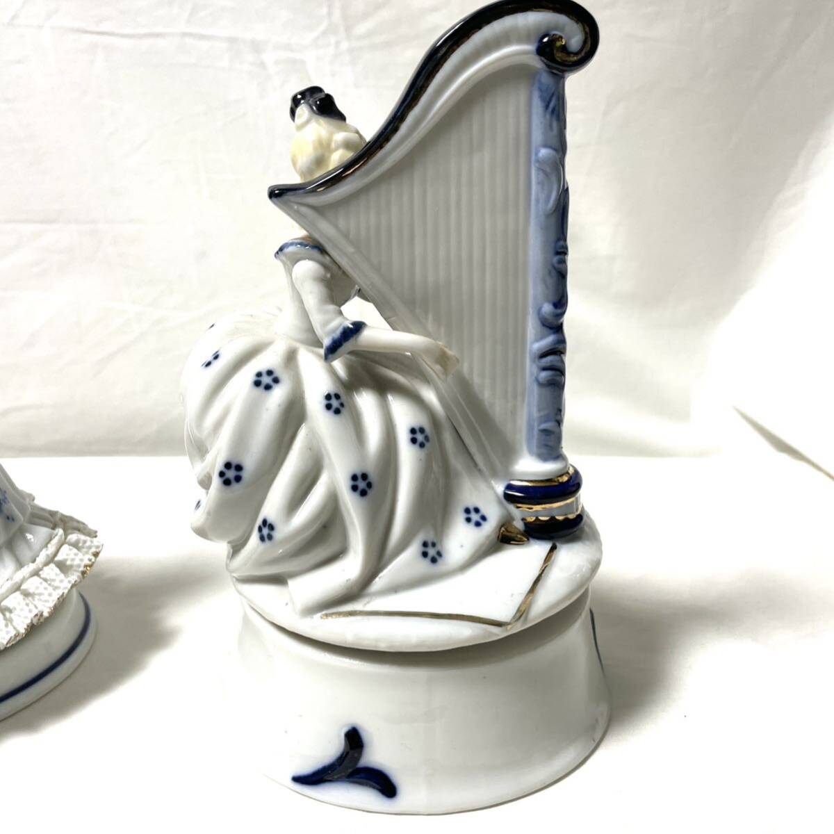 Demain ドマン 陶器 オルゴール 貴婦人 高さ約18cm アンティーク フィギュリン オブジェ インテリア (r741)の画像5