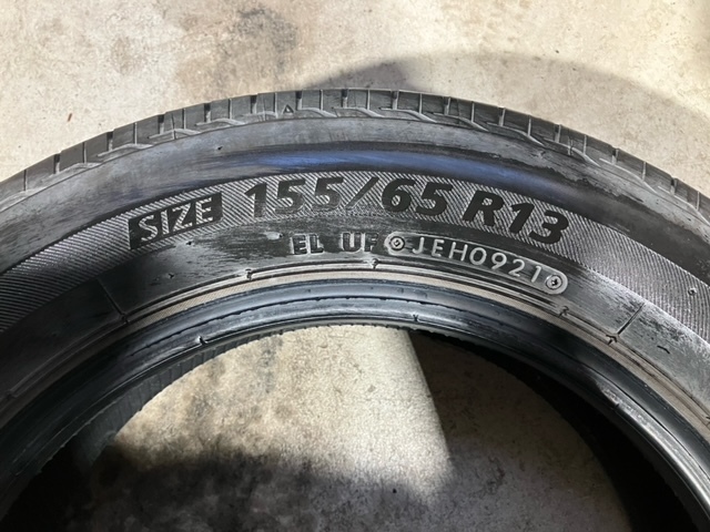 静岡発☆ 最終出品 再出品無し 軽自動車サイズ BRIDGESTONE NEXTRY 155/65R13 2021年製 180サイズ 1個口発送 ※商品説明必読_画像7