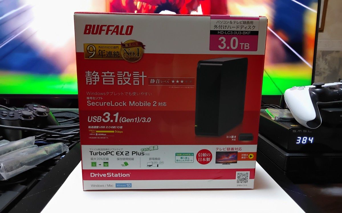 【ほぼ新品】 バッファロー BUFFALO 外付けハードディスク 外付けHDD　３ＴＢ