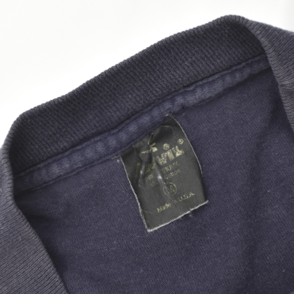 80s usa vintage anvil ポケット Tシャツ 100%COTTON ネイビー size.M ビンテージ ポケT カレッジ_画像4