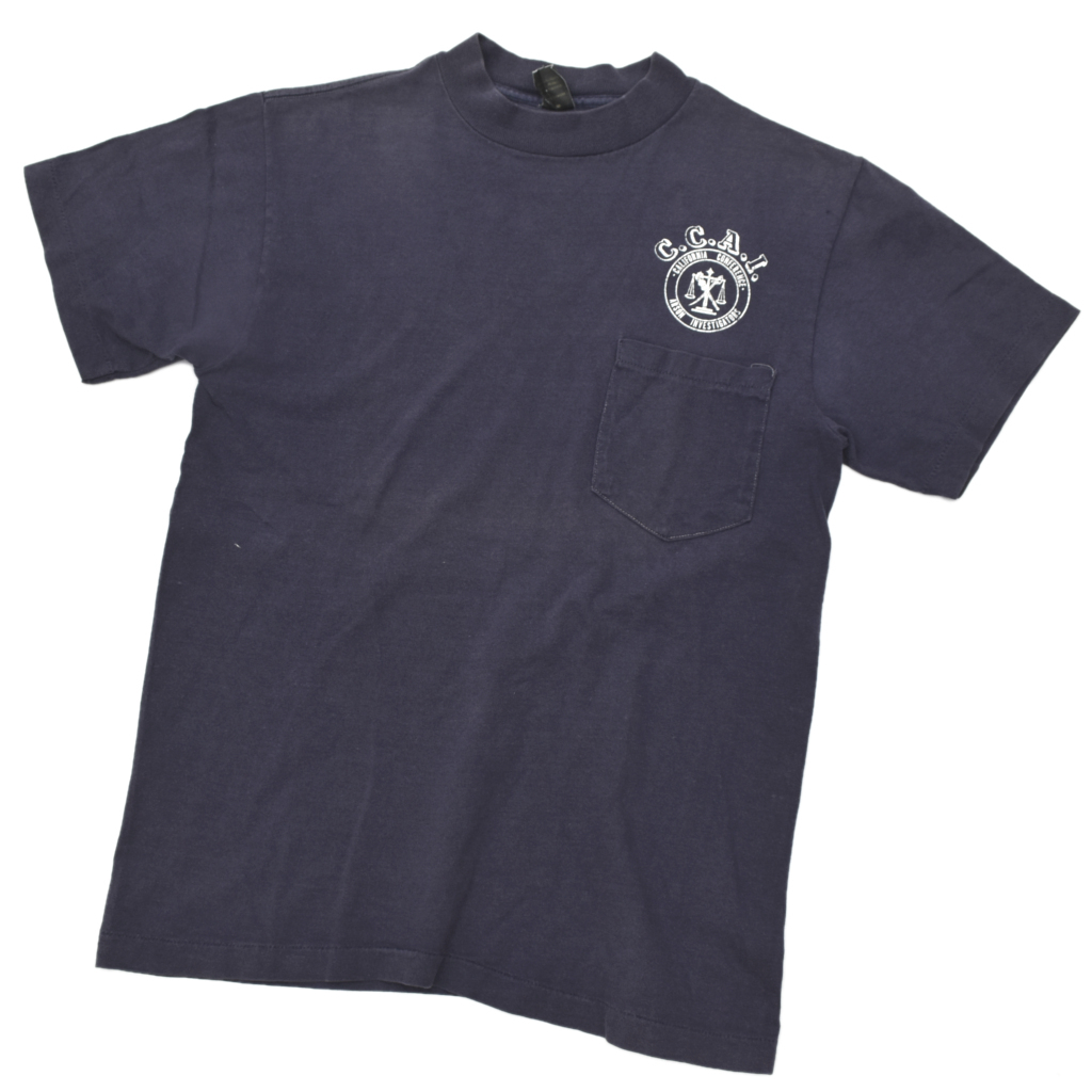 80s usa vintage anvil ポケット Tシャツ 100%COTTON ネイビー size.M ビンテージ ポケT カレッジ_画像2