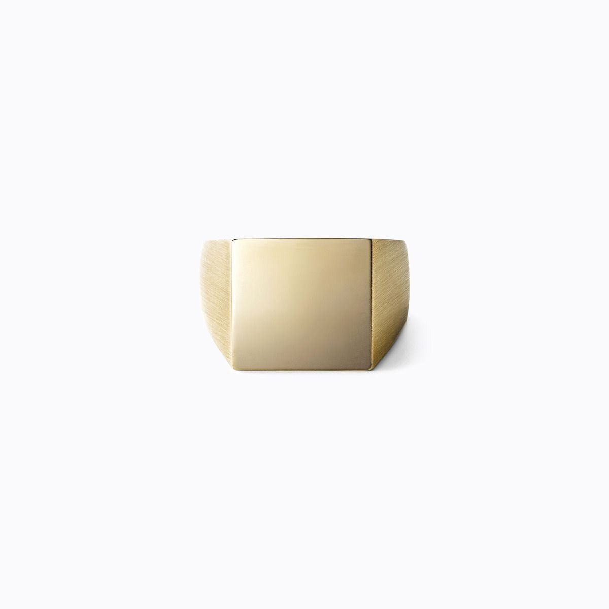 SHIHARA シハラ Signet Square Ring S 18K Yellow Gold ダイヤ (2.0mm) 付き_画像1
