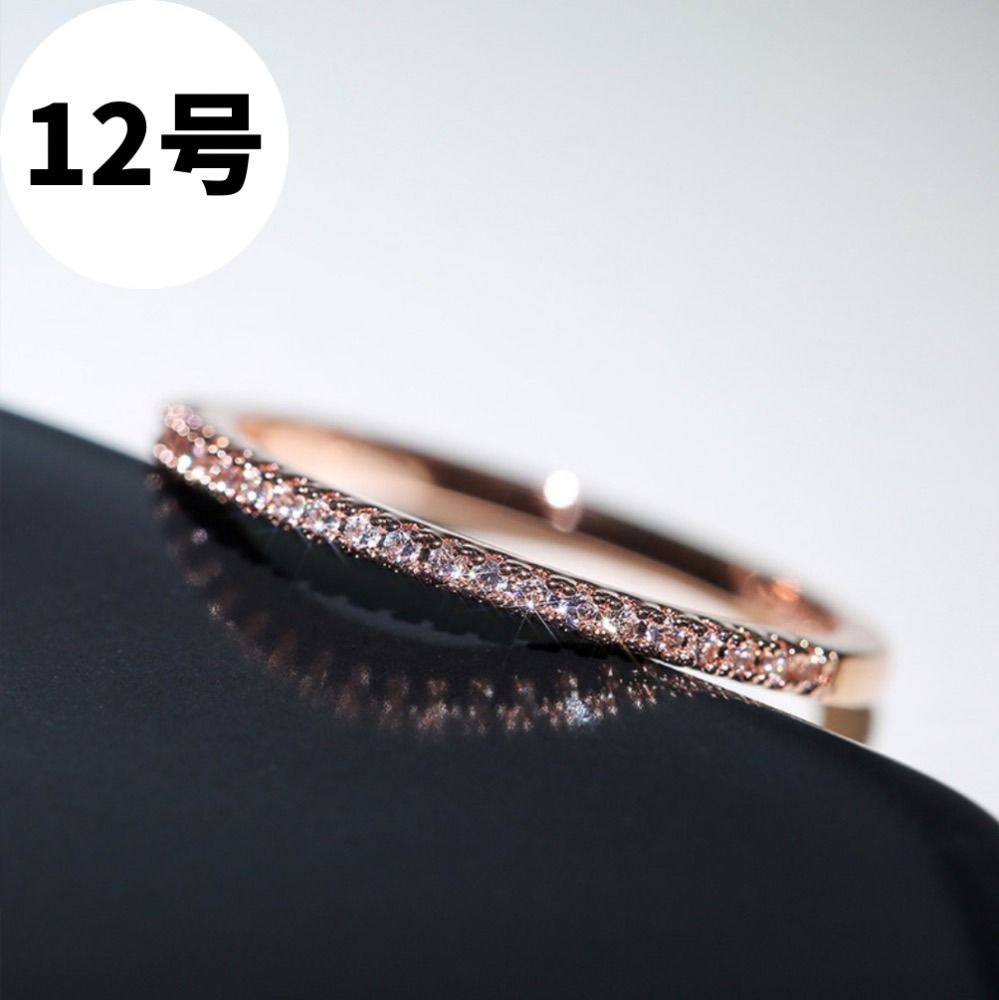 【12号】ピンクゴールド　指輪　パーティー　ブライダル　高級感　プレゼント